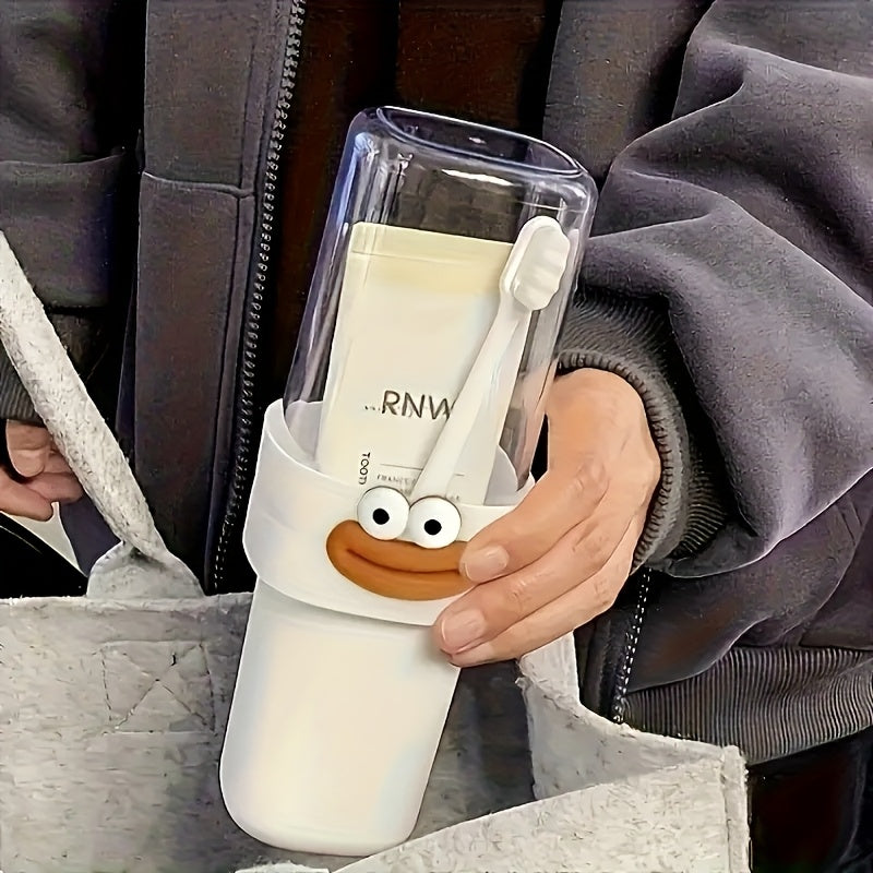 Portable Travel Toothbrush Set with Toothpaste Box, Mouthwash Cup & Storage Case - Compact Multifunctional Plastic Care Kit for -the, Hygienic -in- Oral Hygiene Solution for Couples, Business Trips & Home Use - Ideal