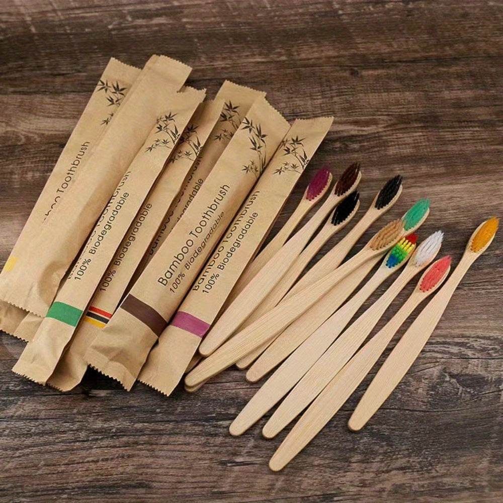 10\u002F 20pcs Manual Wooden Handle Toothbrushes With Soft Bristles, For Deep Cleaning Oral Care At Home For Daily Life