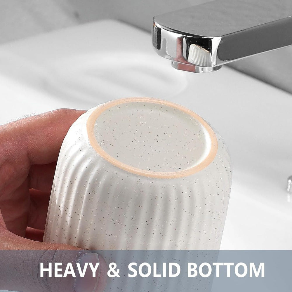 2pcs Ceramic White Bathroom Water Cup Bathroom Toothbrush Holder Light Luxury High Appearance Ceramic Toothbrush Toothpaste Cup Healthy Material Reusable Toothbrush Mouthwash Cup Household Couple Wash Cup for Coffee Cup Milk Cup Toothbrushing Cup