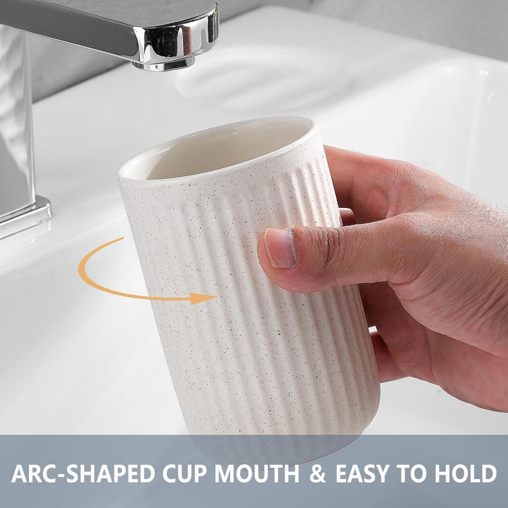 2pcs Ceramic White Bathroom Water Cup Bathroom Toothbrush Holder Light Luxury High Appearance Ceramic Toothbrush Toothpaste Cup Healthy Material Reusable Toothbrush Mouthwash Cup Household Couple Wash Cup for Coffee Cup Milk Cup Toothbrushing Cup