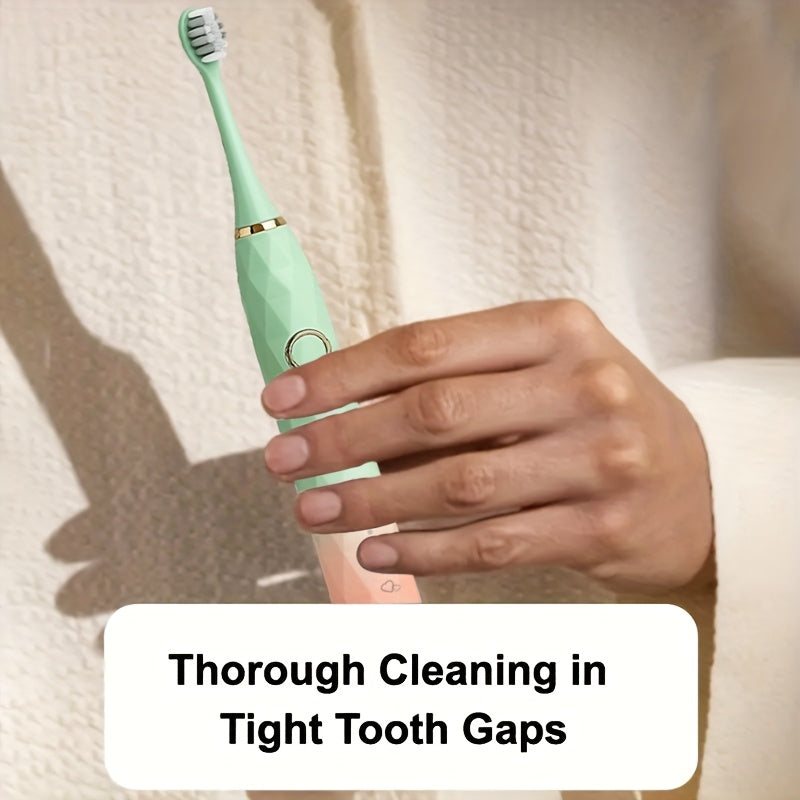 IPX8 Gradient Electric Toothbrush, USB Rechargeable, Couple, Smart Timer, 10 Replaceable Brush Heads, 2 Colors, Sonic Toothbrush, Travel, Holiday Gifts, Clean Teeth, Gifts for The Family