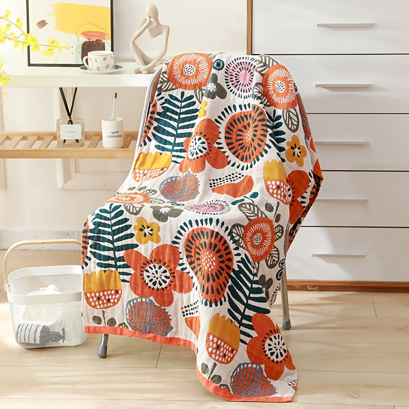 1pc 100% Cotton Bath Towel, Ultra-Soft Floral Bath Towel-Quick-Dry, AbsorbentPolyester, Perfect for Home & Beach Use, 62.99*31.5inch