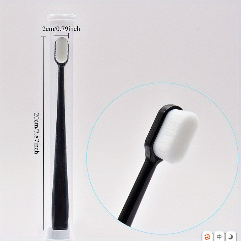 Ultra-Fine Microfiber Toothbrush for Adults - Ultra-Soft Sensitive Teeth & Gum Care, Plaque Removal, -Grade Deep Cleaning Bristles, Portable Ergonomic Handle, Individually Wrapped-like Packaging (Bulk\u002FPack) - Oral Hygiene