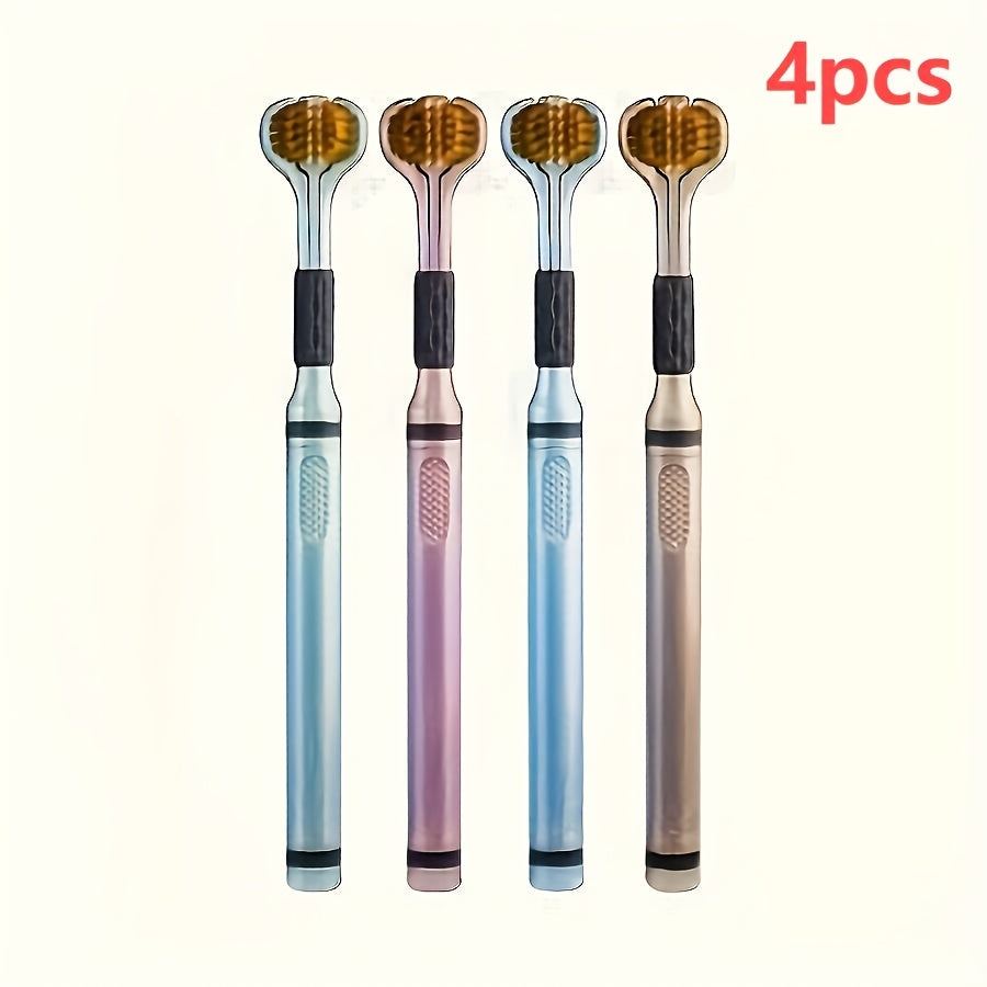 1\u002F4-Pack Manual Toothbrushes, Deep Clean, Triple Layer Wrapped, Ultrafine Fiber Bristles, Oral Care, Personal Hygiene, Home Health Supplies