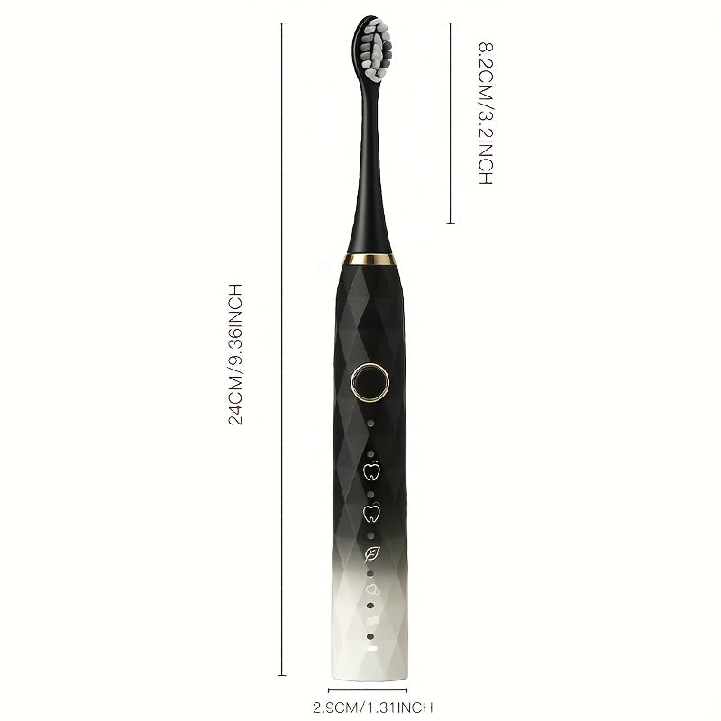 IPX8 Gradient Electric Toothbrush, USB Rechargeable, Couple, Smart Timer, 10 Replaceable Brush Heads, 2 Colors, Sonic Toothbrush, Travel, Holiday Gifts, Clean Teeth, Gifts for The Family