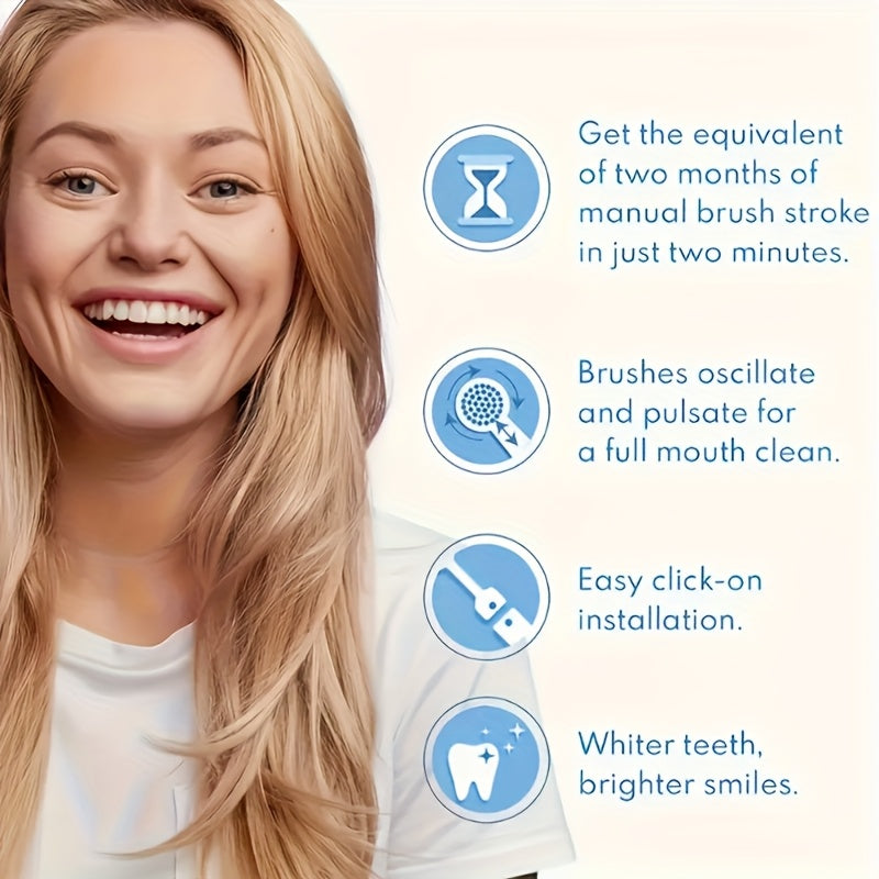 IPX8 Gradient Electric Toothbrush, USB Rechargeable, Couple, Smart Timer, 10 Replaceable Brush Heads, 2 Colors, Sonic Toothbrush, Travel, Holiday Gifts, Clean Teeth, Gifts for The Family