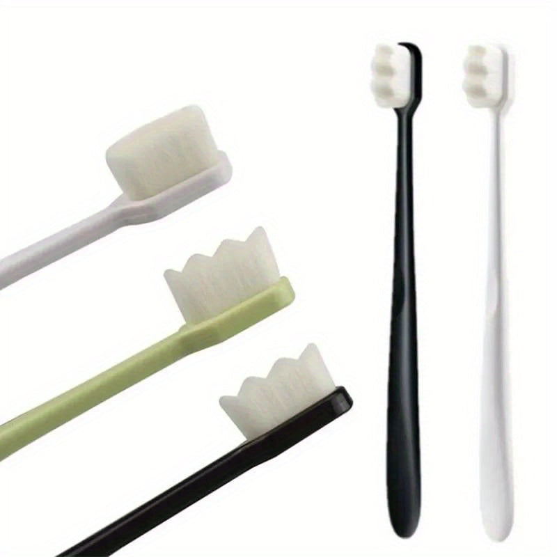 Ultra-Fine Microfiber Toothbrush for Adults - Ultra-Soft Sensitive Teeth & Gum Care, Plaque Removal, -Grade Deep Cleaning Bristles, Portable Ergonomic Handle, Individually Wrapped-like Packaging (Bulk\u002FPack) - Oral Hygiene