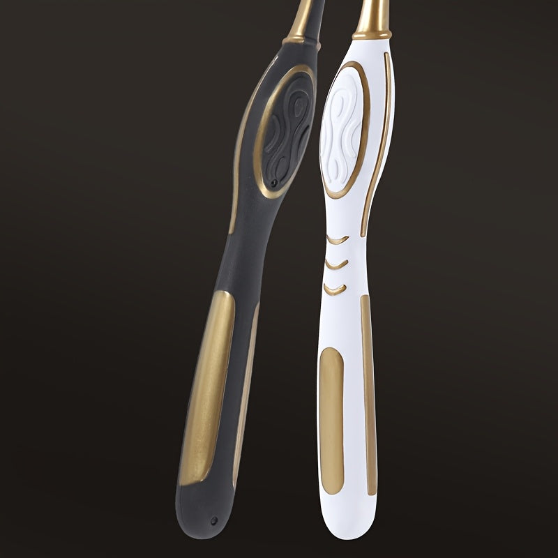 GLORYIN 6pcs Travel Set 6pcs Travel Set X 2 White Platinum Series Olive-shaped Anti-slip Handle Travel Essential Household, Adult, Couple, Soft Bristle Toothbrush.