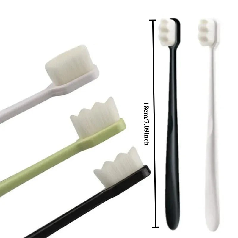 3pcs (3pcs Set) Ultra-Fine Soft Toothbrush with Million Nano Bristles - Dental Plaque Remover, Gentle for Sensitive Gums, Travel & Oral Care, Deep Cleaning Adult Teeth Brush Set (Nano Bristle Technology)