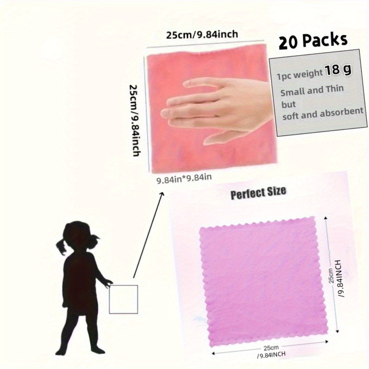 20pcs of Solid Color And Striped Washcloths That Are Soft, Absorbent, And Quick-Drying. These Small Square Towels Are Ideal for Family Bathrooms, Face Care, Gym, Spa, And Travel. Essential Bathroom Items for Everyday Use, Suitable for Everyone.