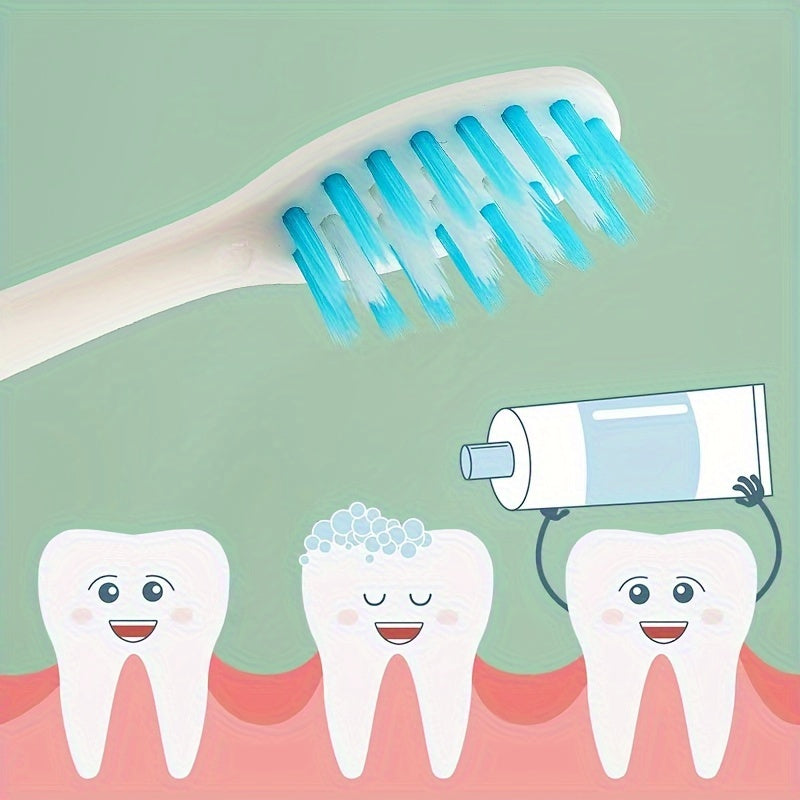 Four Cartoon Bear And Rabbit Toothbrushes, Featuring Soft Bristles And a Portable Design, with a Cute Small in Four Macaron Colors