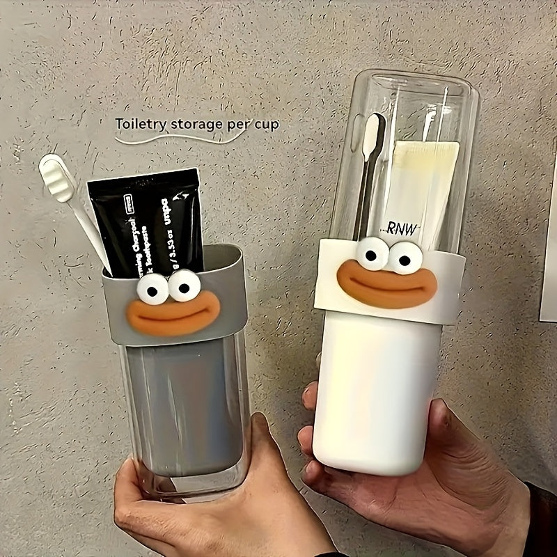 Portable Travel Toothbrush Set with Toothpaste Box, Mouthwash Cup & Storage Case - Compact Multifunctional Plastic Care Kit for -the, Hygienic -in- Oral Hygiene Solution for Couples, Business Trips & Home Use - Ideal