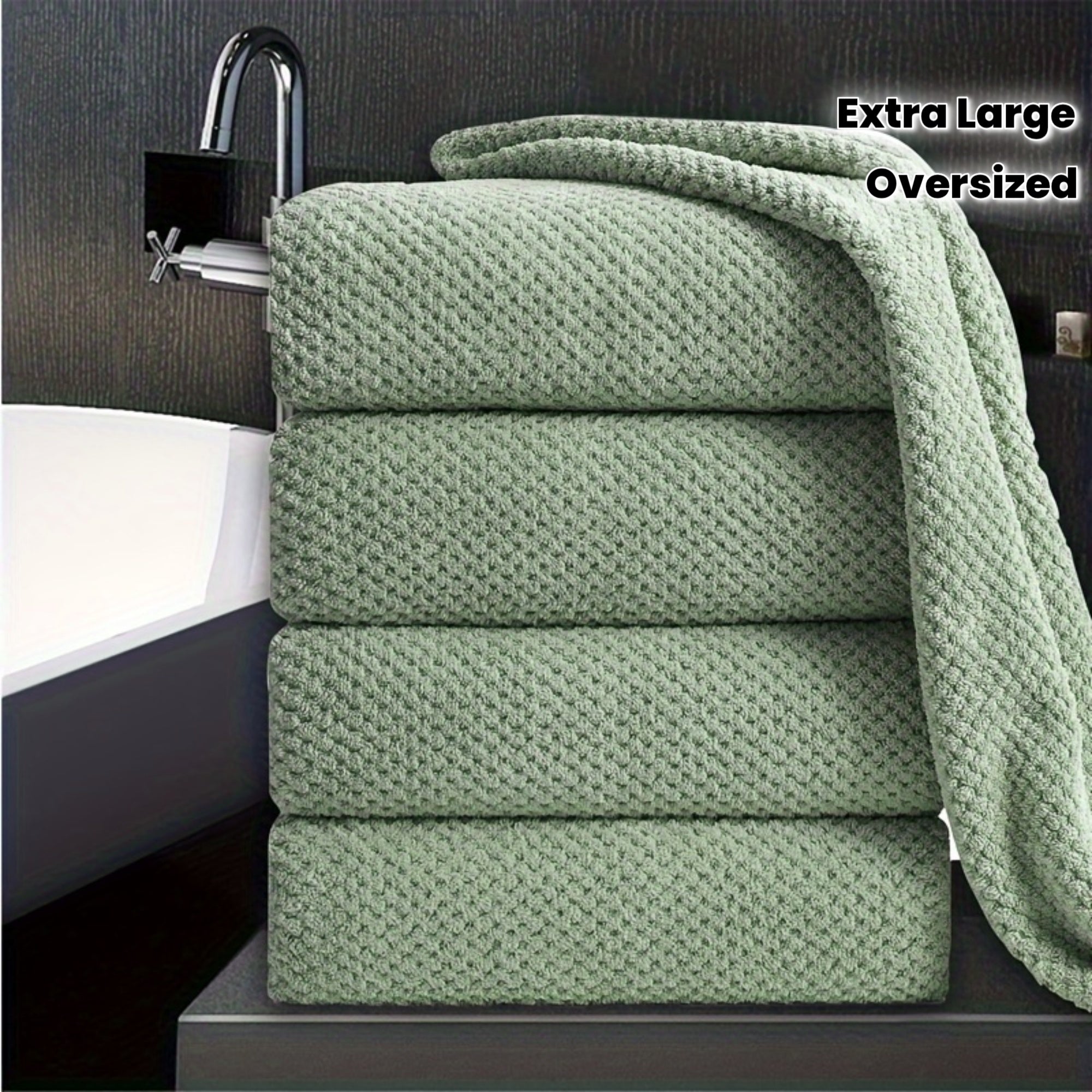 4pcs Extra Large Bath Towels Set 35 x 70 Inches, Oversized Bath Sheet Soft Highly Absorbent Quick Dry 750GSM for Bathroom Spa Gym Hotel