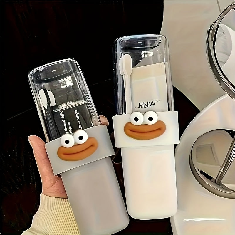 Portable Travel Toothbrush Set with Toothpaste Box, Mouthwash Cup & Storage Case - Compact Multifunctional Plastic Care Kit for -the, Hygienic -in- Oral Hygiene Solution for Couples, Business Trips & Home Use - Ideal